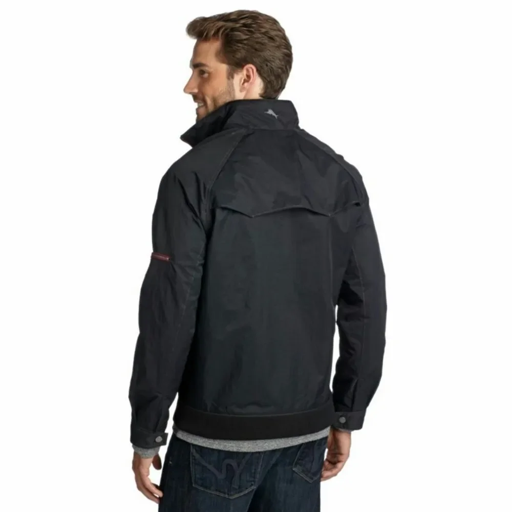 New! TOMMY BAHAMA Catamaran Cruiser Men's Black Jacket Size XXL 2XL Zip-Front